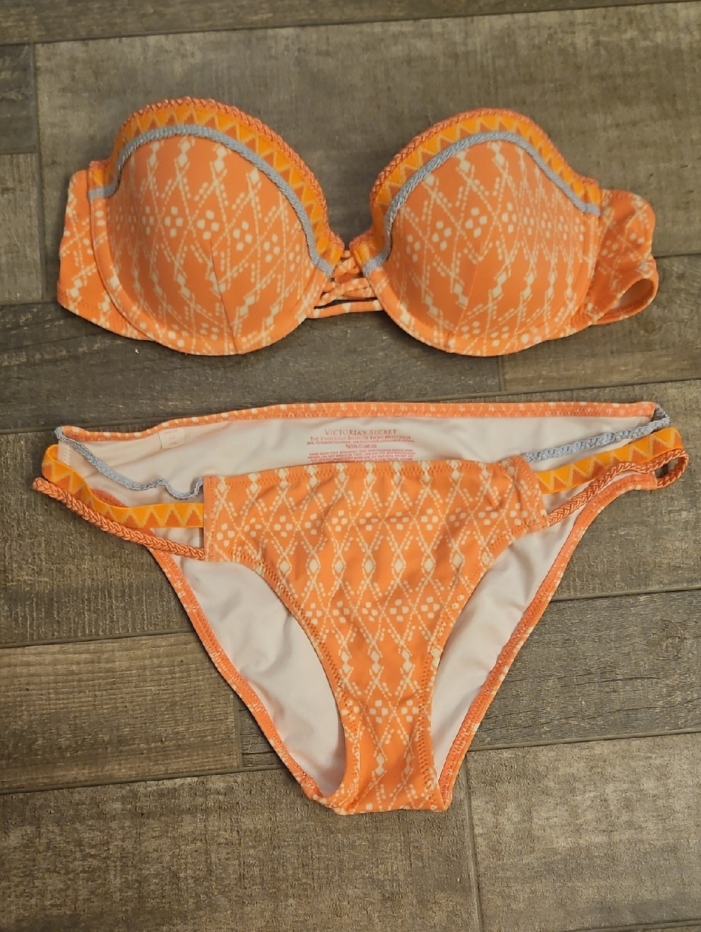 Victoria's Secret Pink Printed Bandeau Bikini Set